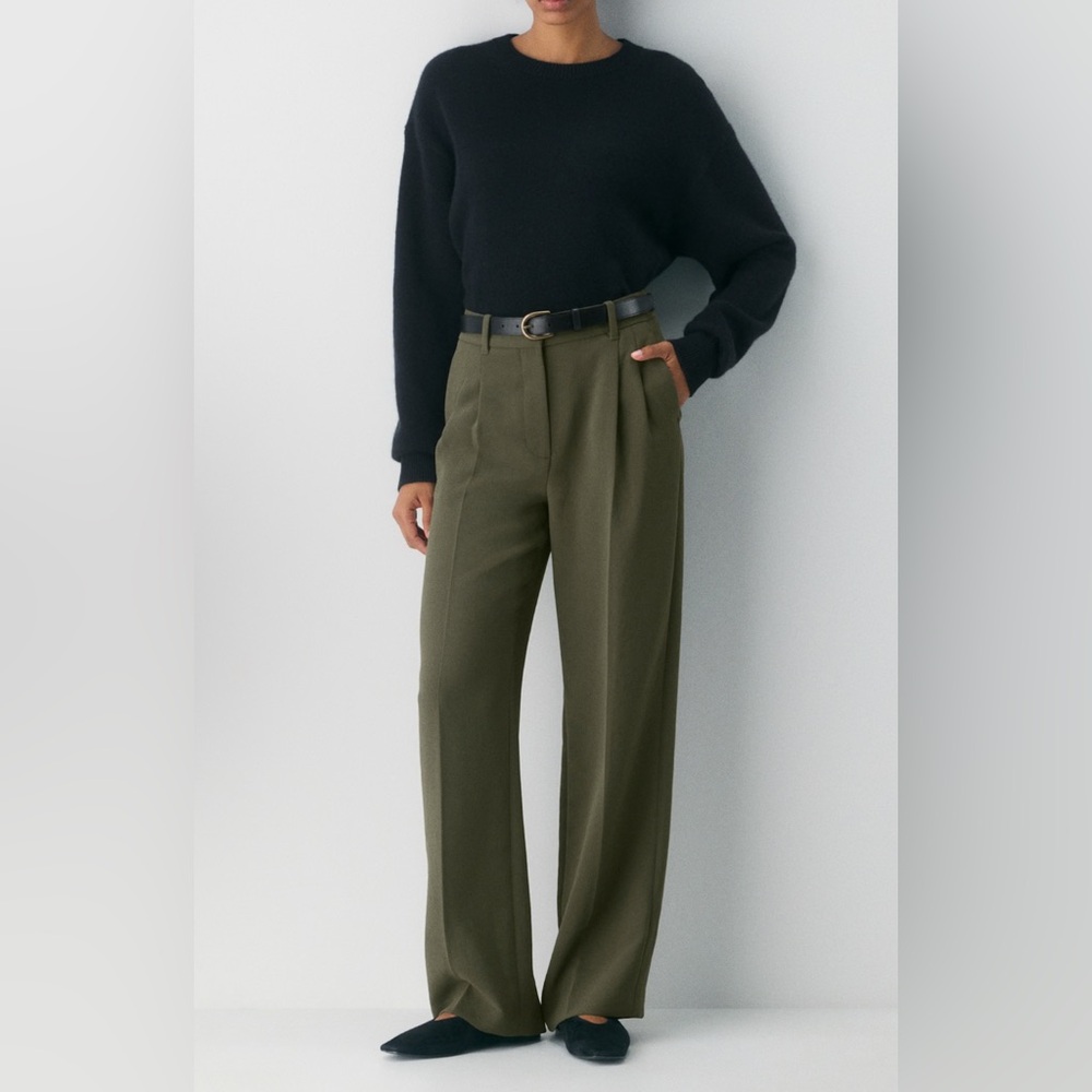 Aritzia Dark Olive Effortless Pants